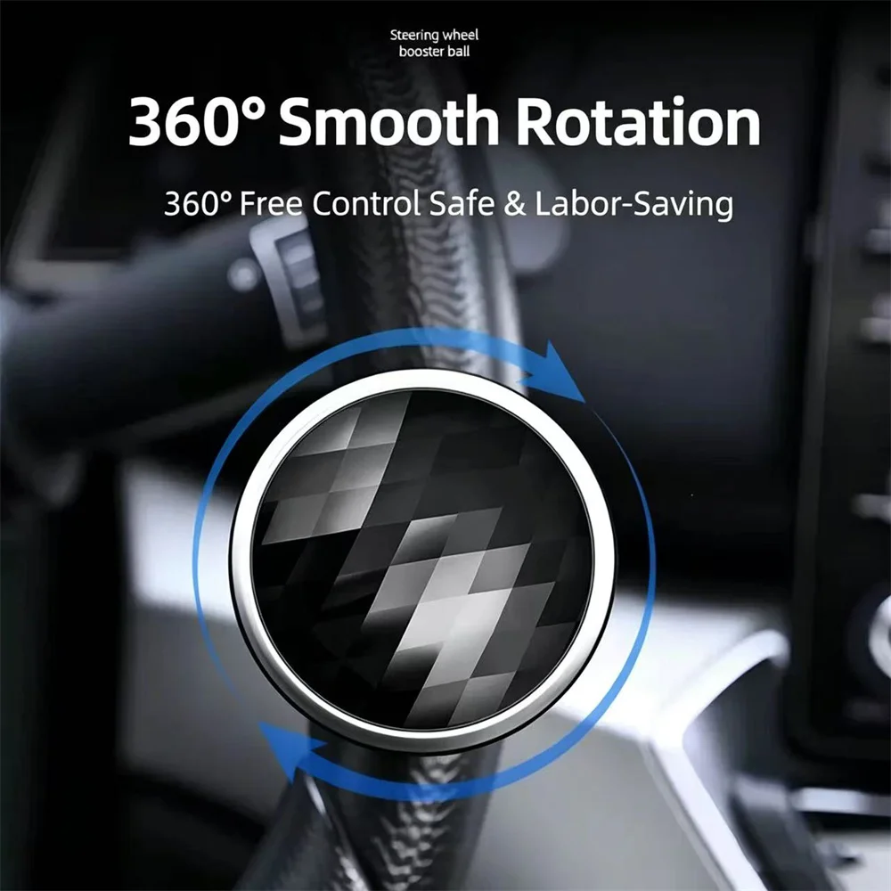 Universal 360 Degree Turning Steering Wheel Booster Spinner Knob Car Rotation Metal Bearing Power Handle Ball Shaped Helper Part