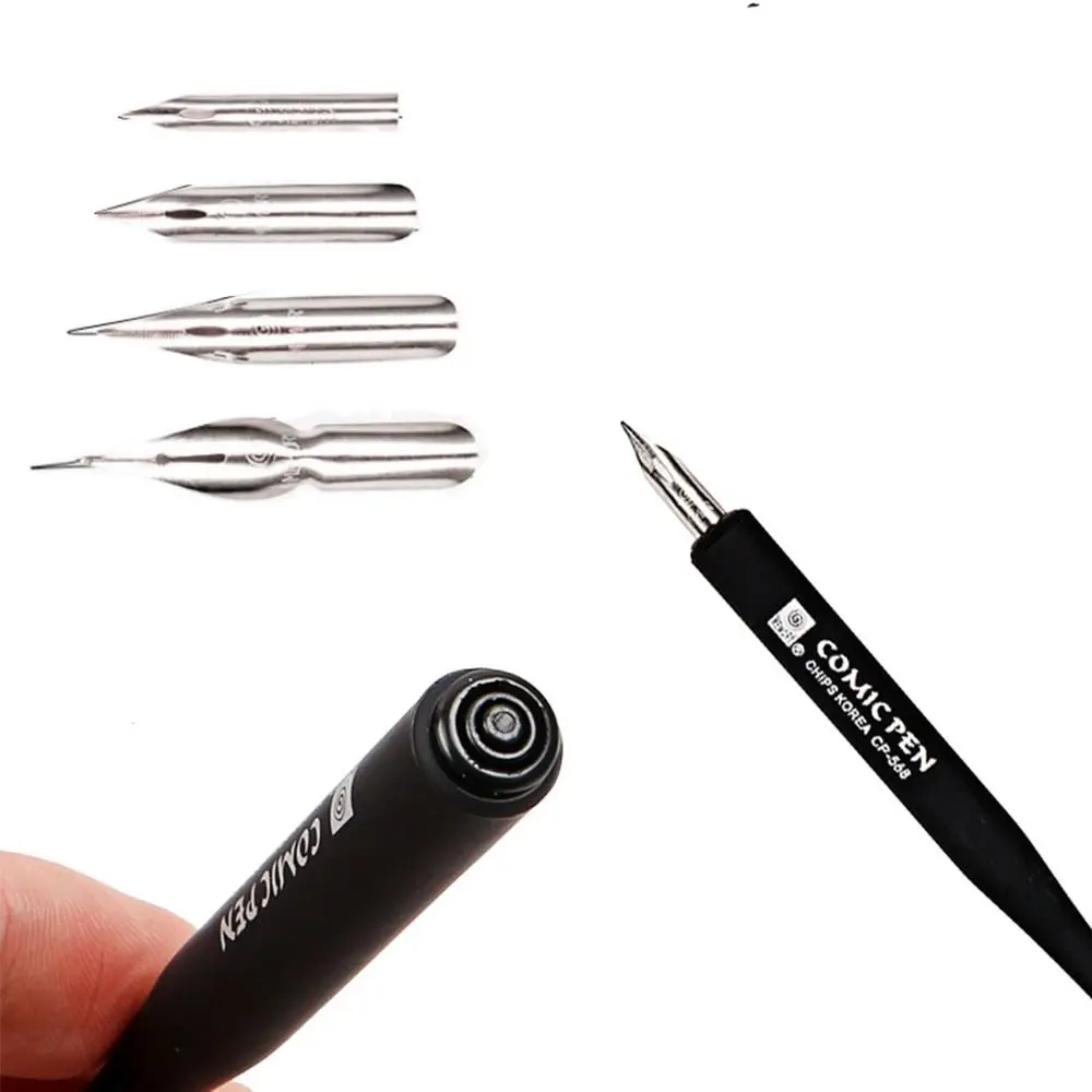 Fountain ปากกามังงะการประดิษฐ์ตัวอักษรปากกา + 4 Nibs ลายเซ็น Sketching การประดิษฐ์ตัวอักษรปากกาชุดวาดตัวอักษรการ์ตูนปากกา