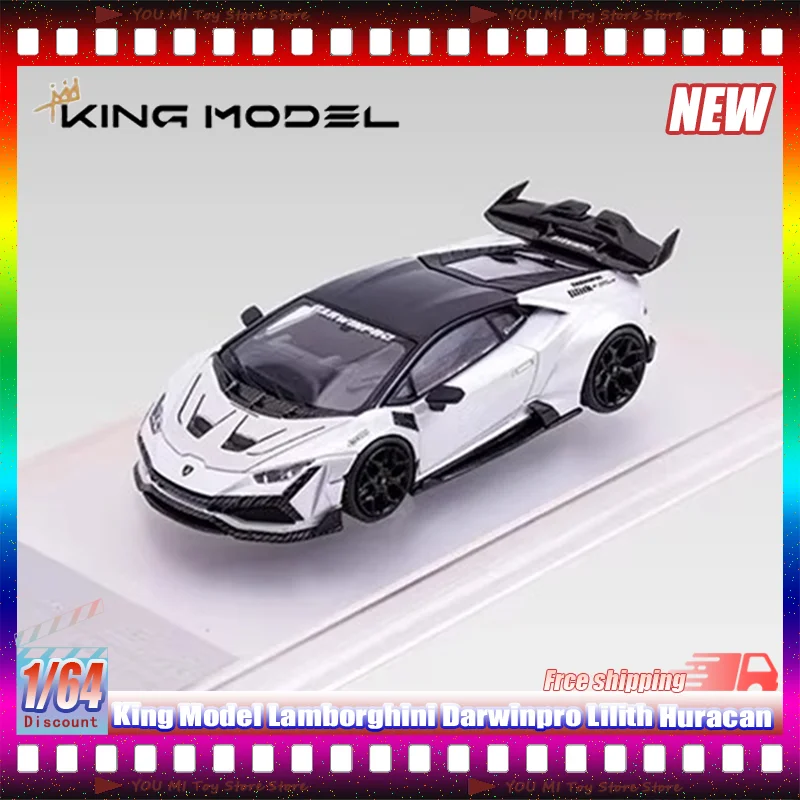 

Новая модель King, масштаб 1:64, Lamborghini Huracan Darwinpro Lilith, индивидуальная литая под давлением модель автомобиля из сплава, модель King, коллекция игрушек, подарок