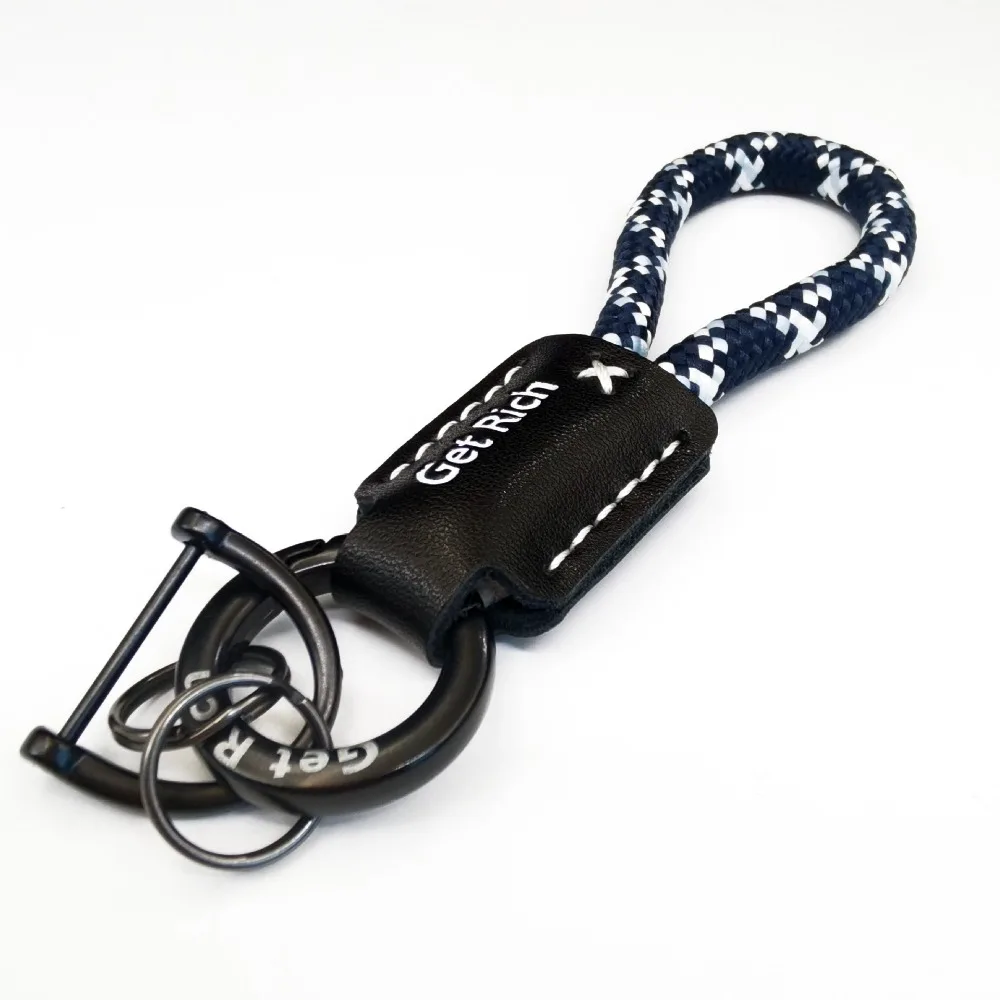 내구성 있는 가죽 자동차 키링 분실 방지 블랙 버클 키 스트랩 드라이버 포함 바셰트 클립 선물