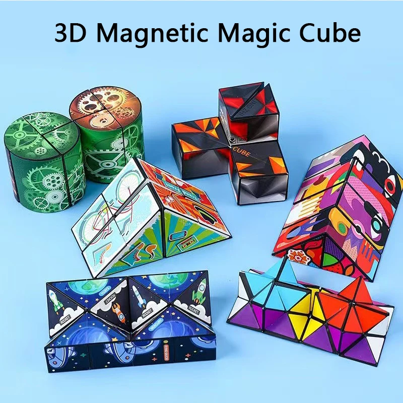 

Puzzle Fidget Toy 3D Magnetic Magic Cube Variety Geometric Changeable Cube Adults Anti Stress Kids Thinking Pop Children Toys