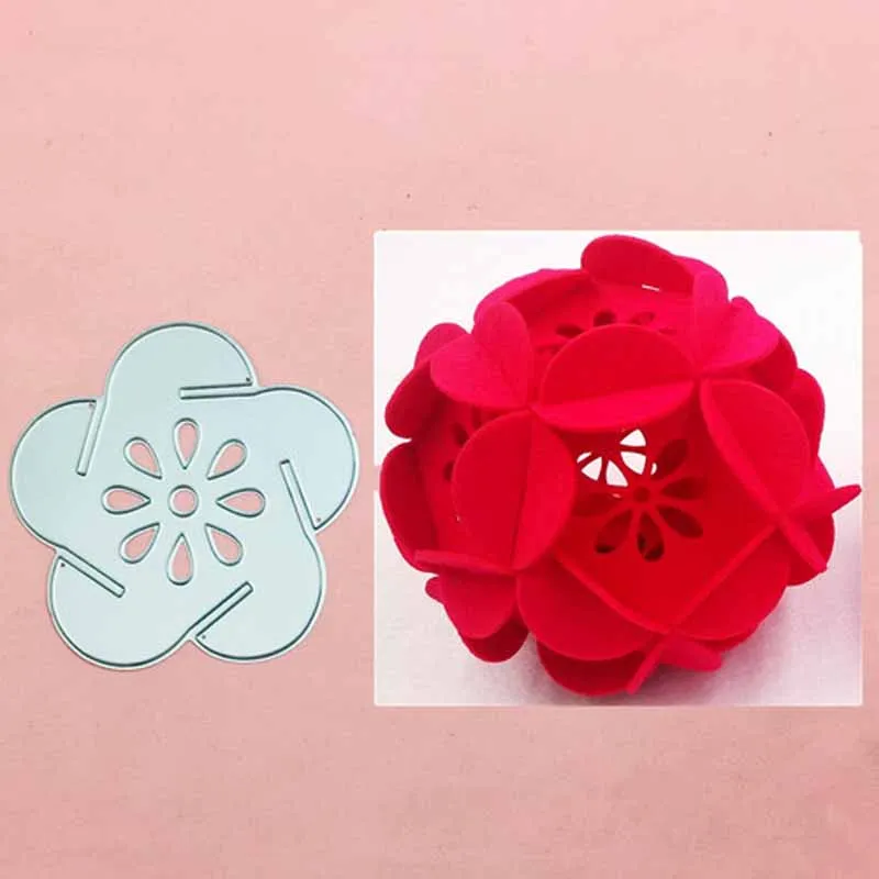 Blumenkugel Metall-Schablone Stanzformen Dekoration Scrapbook-Stanzformen Album Papierhandwerk Prägung Kartenbasteln 1 Stück