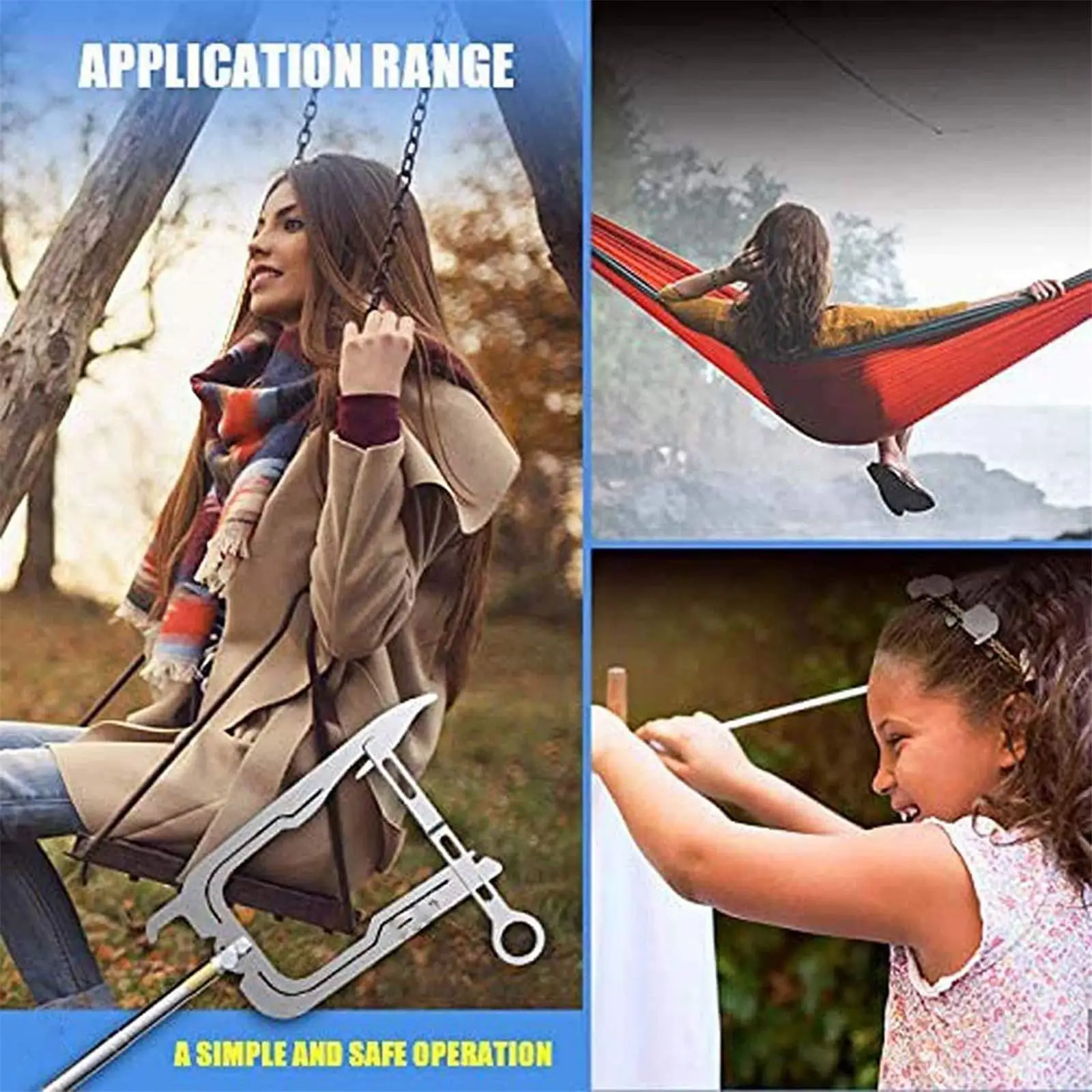 Multi-Purpose Metal Telescopic Boat Hook Dock Threader suitable for Grabbing Gear Bags