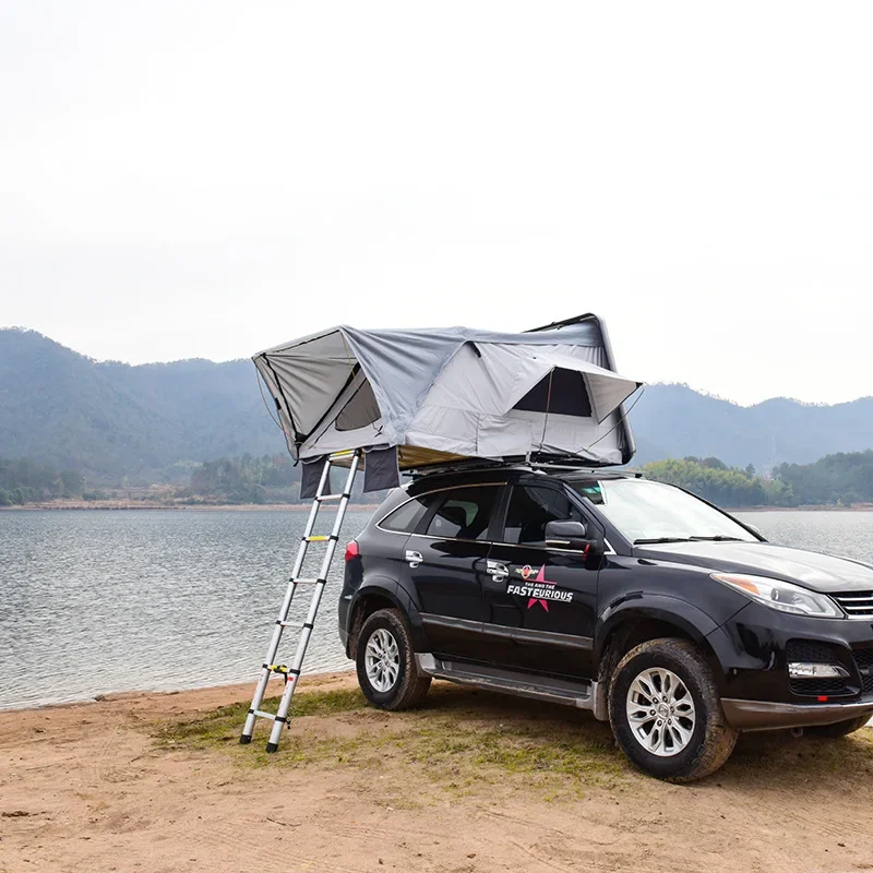 Portable quick-drive car roof tent, outdoor self-driving camping hard top folding, car tent