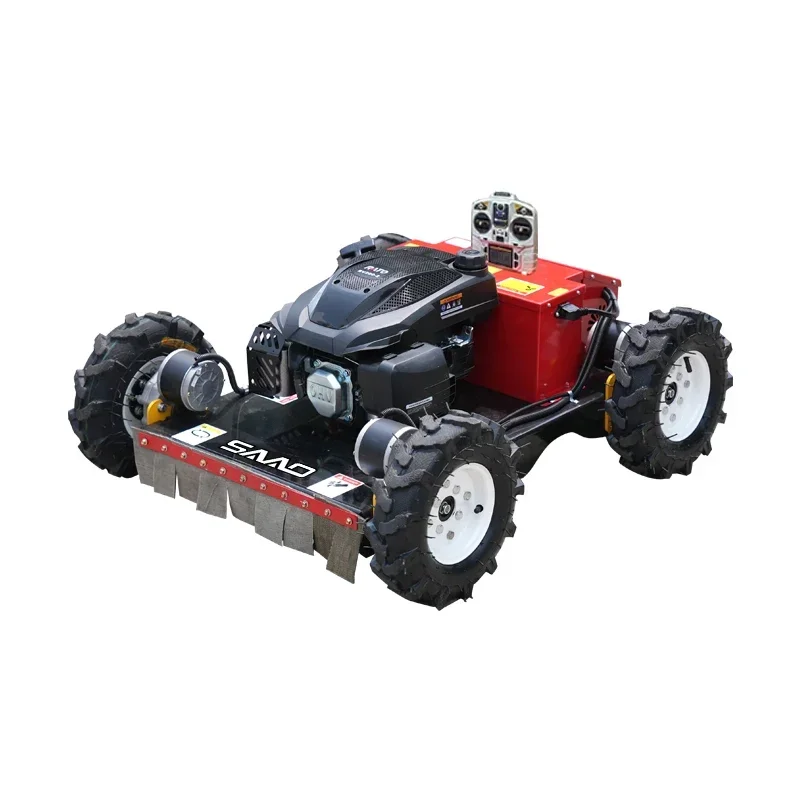 Chinese factory new style mini gasoline 7.5hp 4 stroke remote control lawn mower for garden mowing