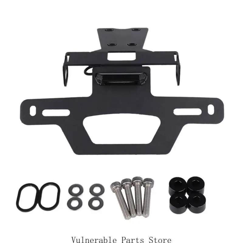 

Heavy Duty Metal License Plate Bracket Rack For CBR500R Bike With Bright LED Light Rust Proof Coating Quick Mount System