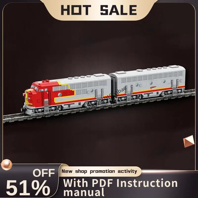 

New 2135Pcs City Technical Train Track Railway Moc Emd F7 Santa Fe Model Building Block Diy Creative Ideas Kid Toy Birthday Gift