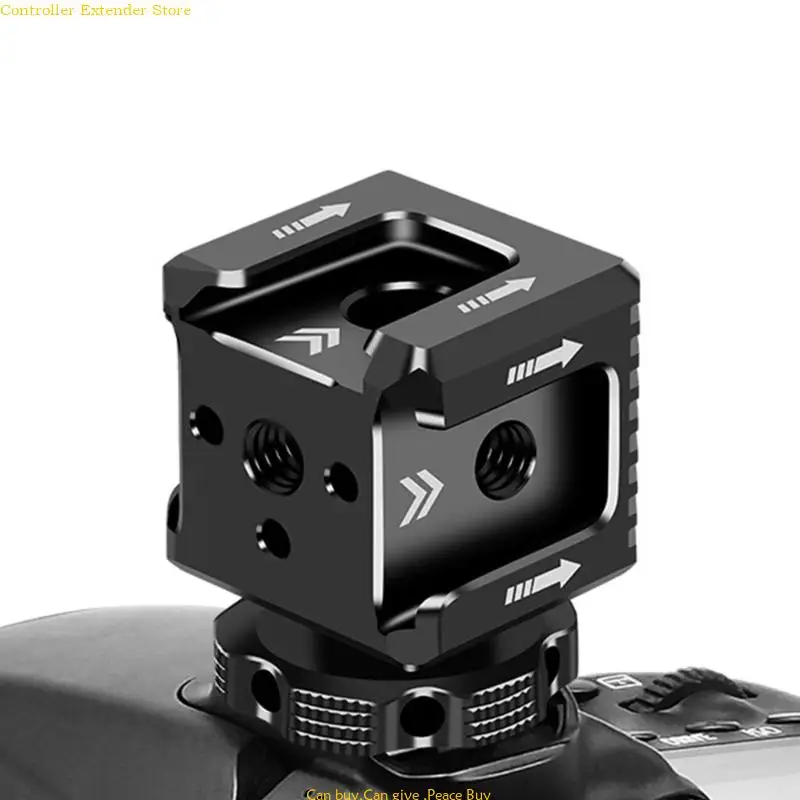 Triple Hot Shoe Extension Bracket 1/4'' Screw Adapter Extend Microphone Fill Light Arm Camera Accessories