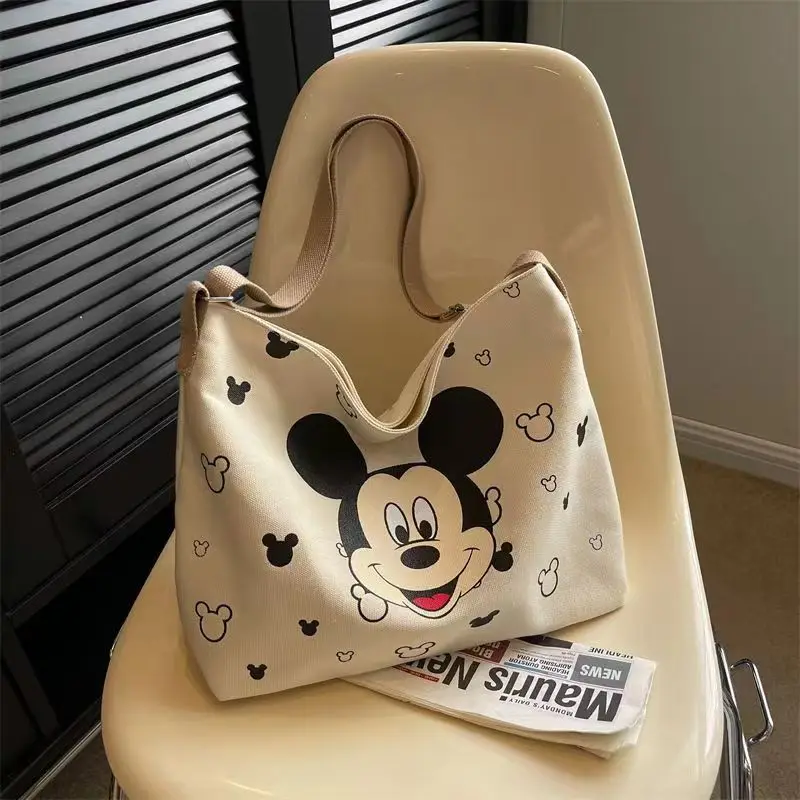 Disney Canvas Bag Girls crossbody bags mickey mouse Summer new large capacity cartoon print student shoulder bag