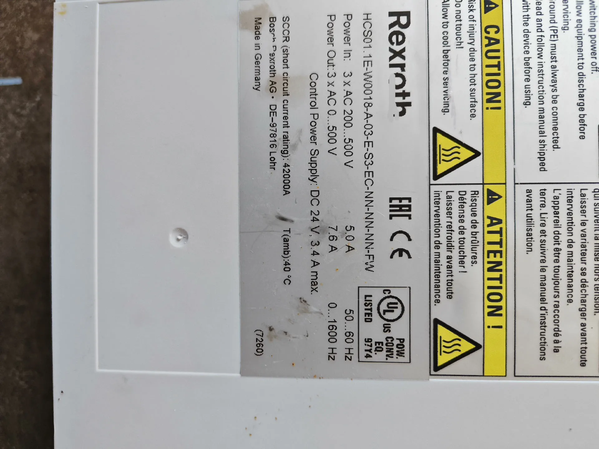 Servo Drive HCS01.1E-W0018-A-03-E-S3-EC-NN-NN-NN-FW para Rexroth