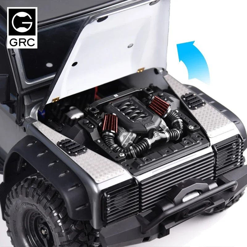 GRC Engine Cover Aluminum Bracket & Hinge & Magnet Kit  Hidden Body mount For TRX4 Defender Body Upgrade Option parts #GAX0127