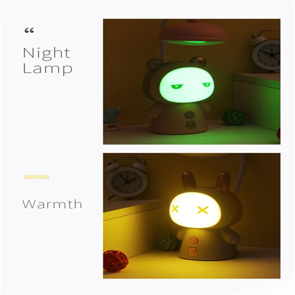 Simpatica lampada da tavolo a LED con porta di ricarica USB lampada da lettura dimmerabile con regolazione universale a 360 ° per regali di compleanno per bambini