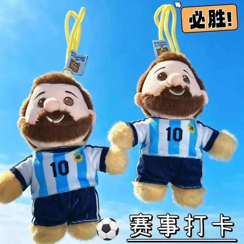 New Hot 15cm Messi Argentina Doll Plush Figure Star Commemorative Merchandise Cartoon Pendant Fan Collectible Accessories gift