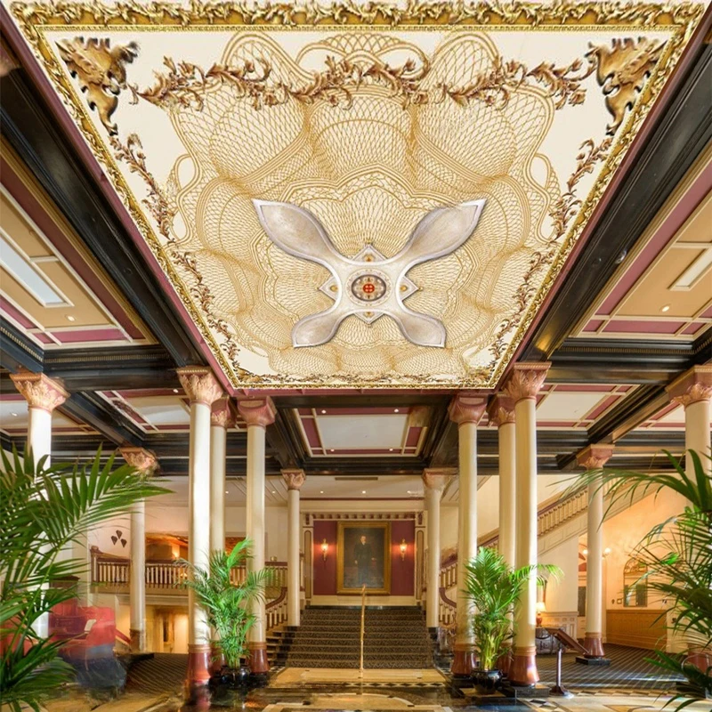 

MU8330 3D Photo Wallpaper Modern European Style Embossed Pattern Living Room Ceiling Fresco Wallpaper Mural Papel De Parede 3D