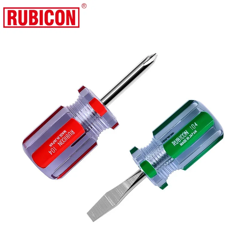 Japan RUBICON 304 dual-use rainbow screwdriver set cross word short handle chrome vanadium steel
