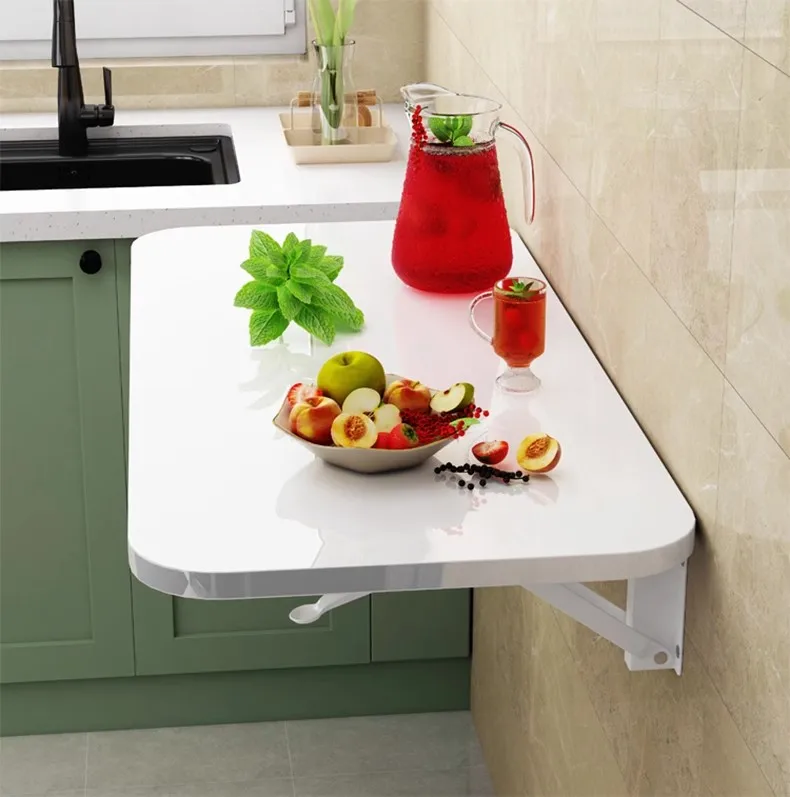 Mesa plegable montada en la pared, estante de almacenamiento plegable para cocina, encimera, mesita de noche