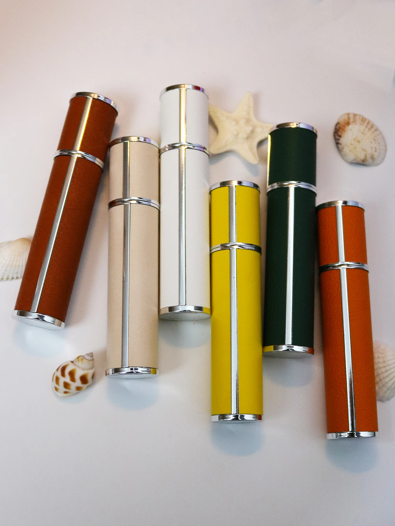 10ml luxury leather wrapped glass perfume spray bottle, portable mini refillable perfume atomizer, BPA-free cosmetic container