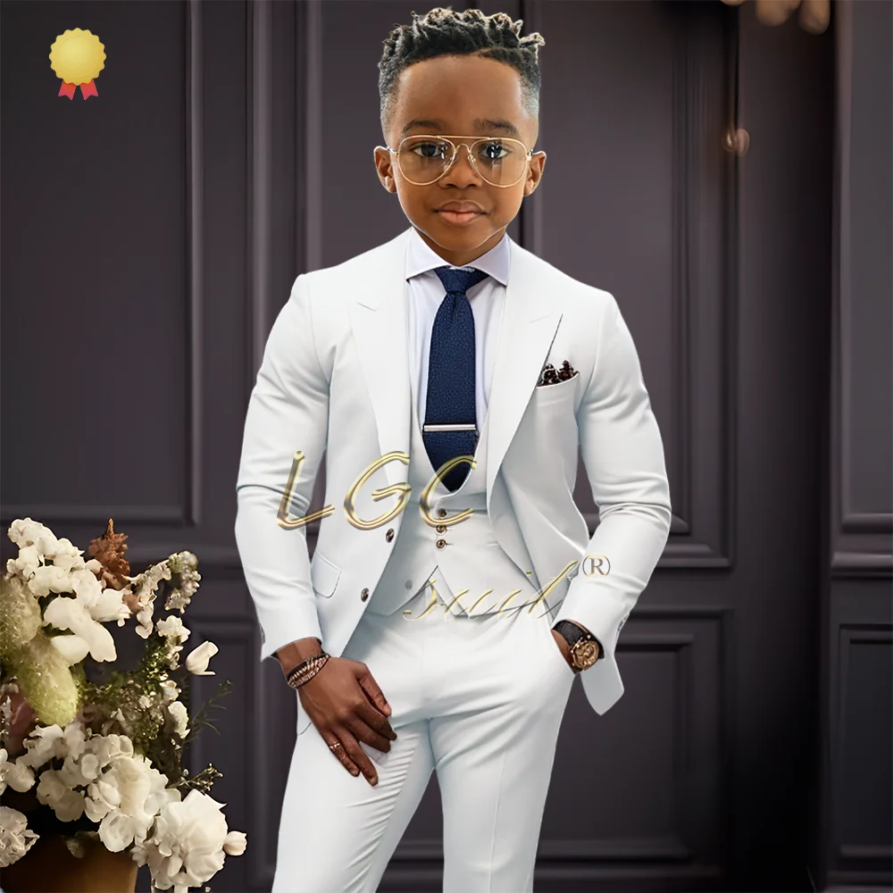 Boys suit 3 piece suit (jacket pants vest) wedding dress children formal party 2-16 years old custom suit jacket children