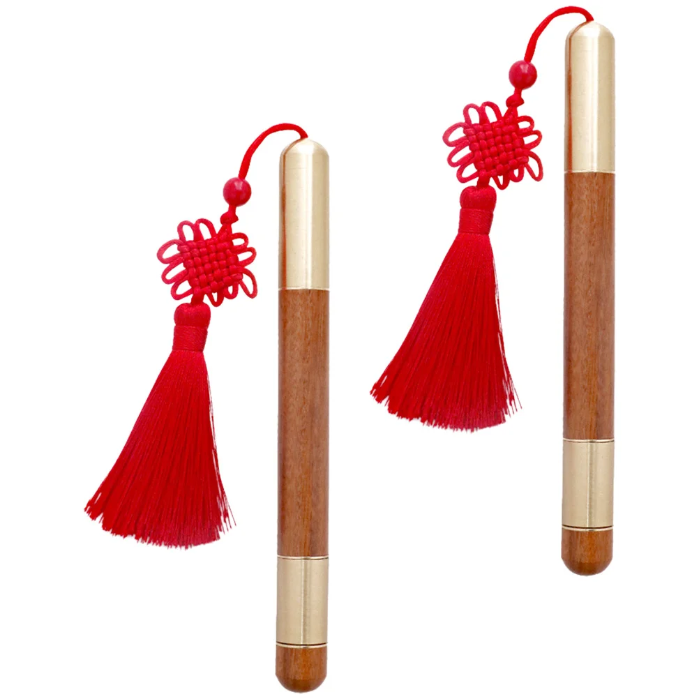 

2Pcs Wooden Gel Pens with Brass Trim Smooth Writing Comfortable Grip Ideal for Journaling Notes Doodling Vintage Style Pen Gift