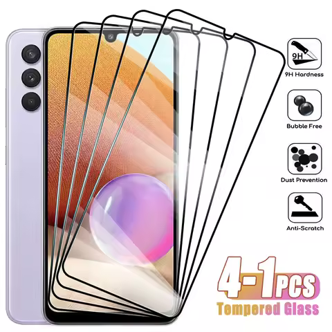 4-1Pcs Tempered Glass For Samsung Galaxy A72 A52 A42 A32 A22 4G 5G A12 A02 Screen Protector on Samsung A52S A02S