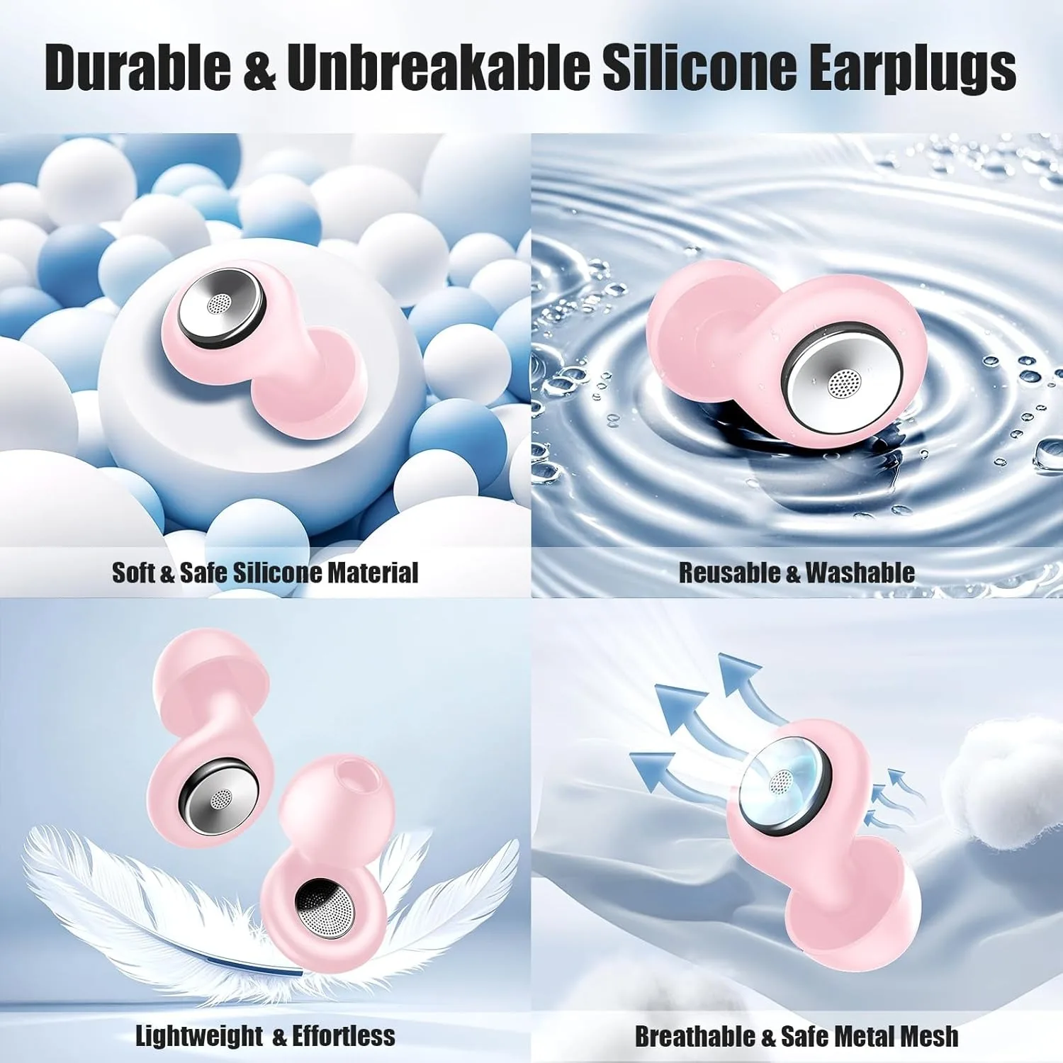 

Noise-Canceling Earplugs, Reusable, 2025 New Memory Foam Earplugs For Work, Study, Travel Noise Reduction Earplugs