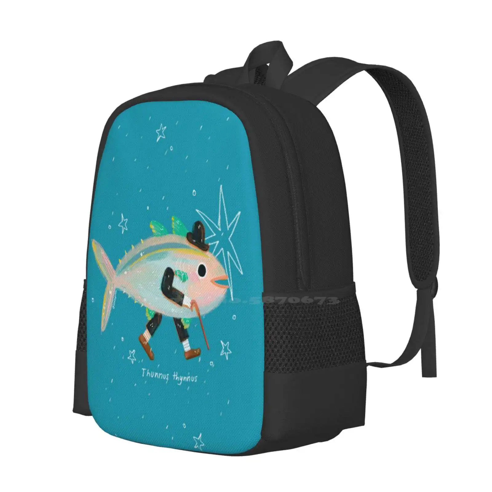 Blue Fin Tuna Hot Sale Schoolbag Backpack Fashion Bags Blue Fin Tuna Thunnus Gentlemen Kids Fishes Walking Stick Hat Children