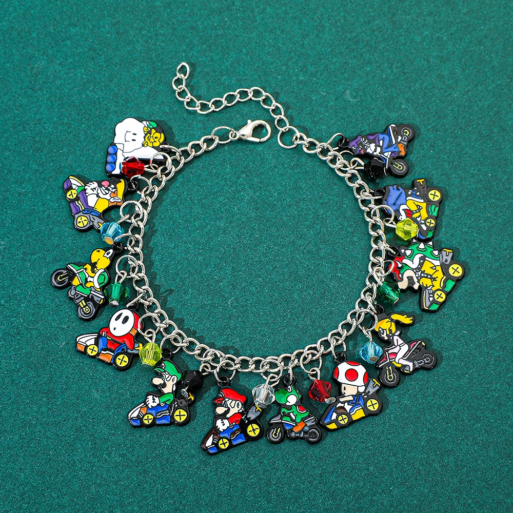 Cartoon Cute Mario Kart Bracelet Game Perimeter Mario Kart Bangle For Friends Birthday Party Jewelry Gifts