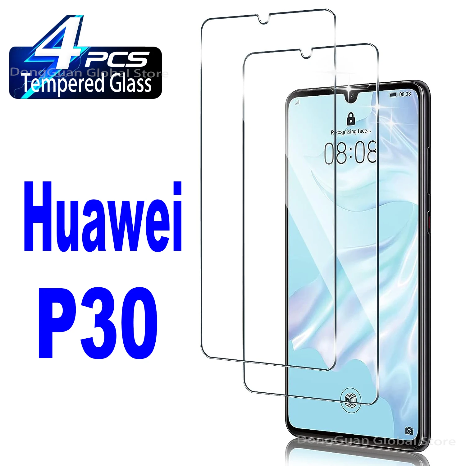 2/4Pcs Tempered Glass For Huawei P30 Screen Protector Glass Film