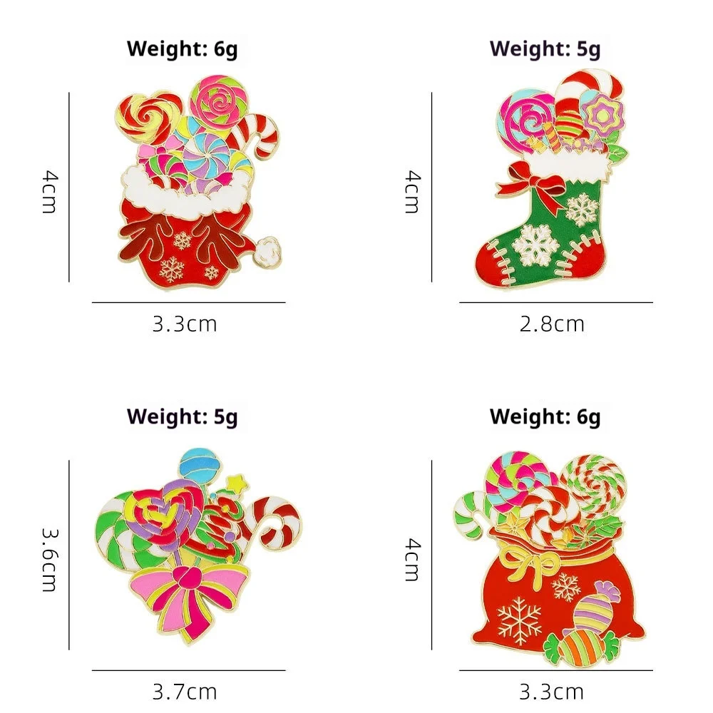 Christmas Cute Badge Brooch Environmental Zinc Alloy Drip Oil Christmas Candy Santa Claus Backpack Decoration