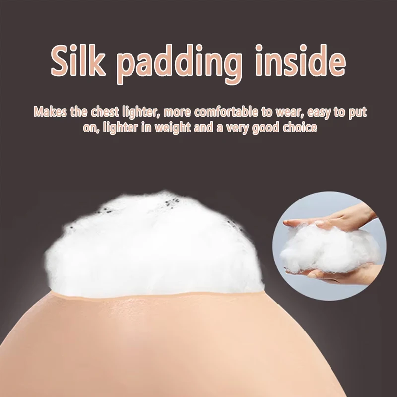 

Maletofe Thin halter-neck silicone fake breast silk cotton lining is comfortable and lightweight for cosplay drag dance show