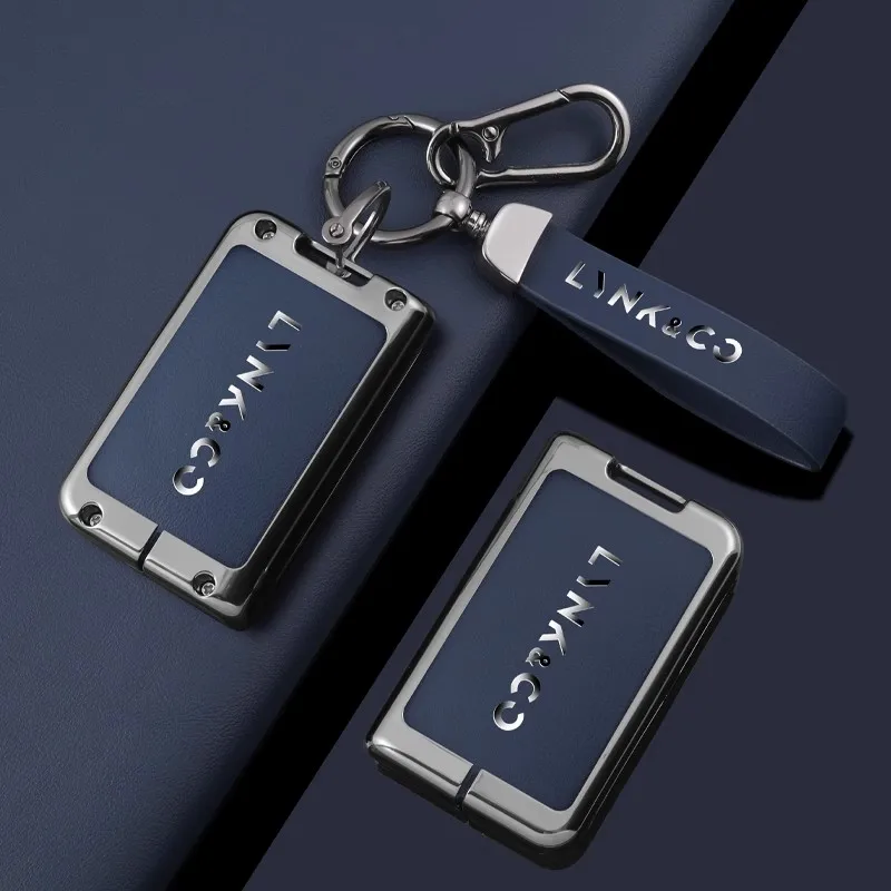 

Metal leather car key case protector full cover Shell holder for Lynk & Co 05 01 02 03 06 remote keychain auto styling accessori