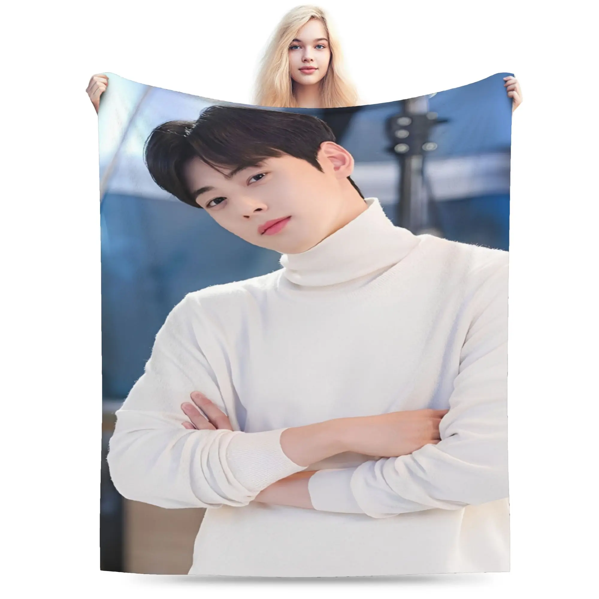 Comfort CHA EUN WOO kpop ASTRO idol Blanket Merch Home Decorative  Blanket Throw Warm Fleece for Office