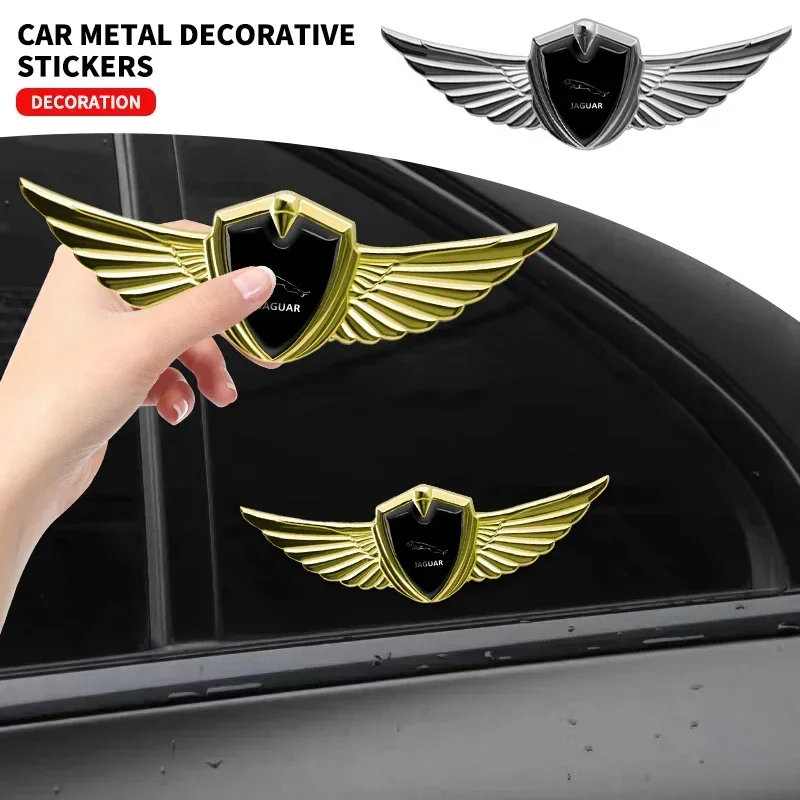 

3D Metal Wings Badge Car Side Marker Window Trunk Sticker Decal For Jaguar E-PACE F-PACE F-TYPE XE XF XJR XFR XJ XEL XFL XJS XKR