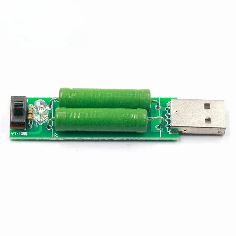 10pcs USB Port Mini Discharge Load Resistor Digital Current Voltage Meter Tester 2A 1A With Switch 1A Green Led 2A Red Led