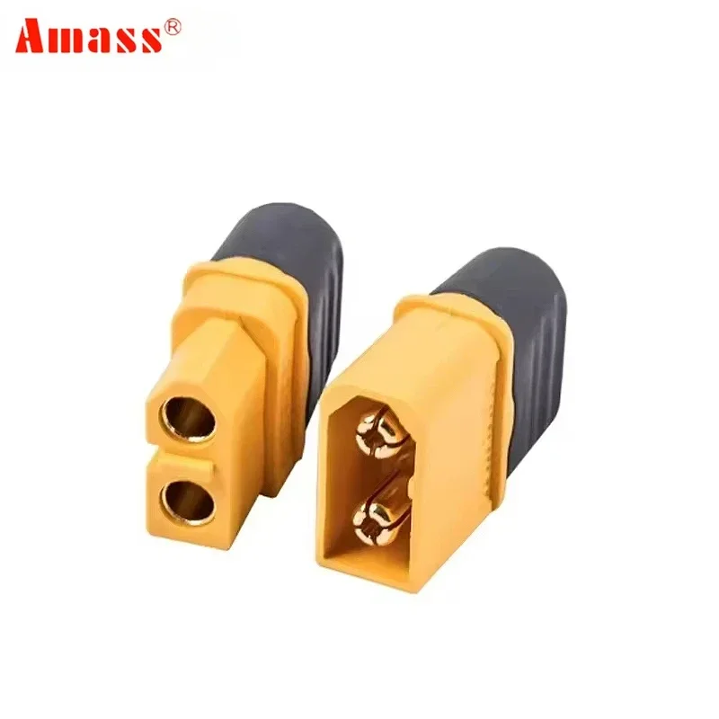 10PCS AMASS XT60H + XT60 Connector with Cover Protection Male Female Power Plug with Sheath for Lipo Battery RC Planes Cars