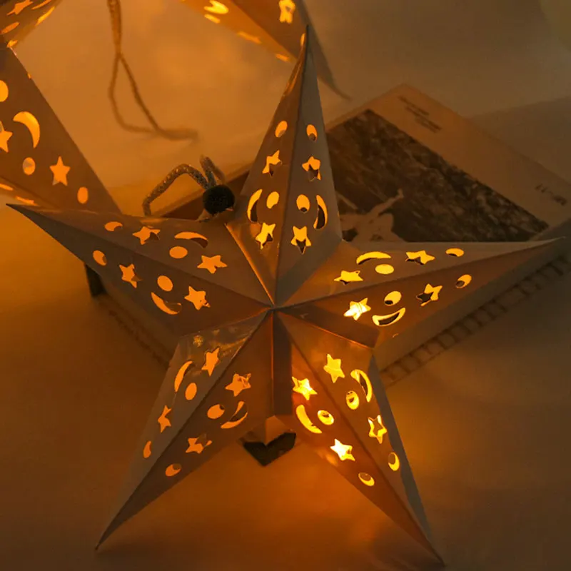 30-75cm Hollow Star Hanging Pendant Paper Lantern DIY Wedding Birthday Party Lamp Shade Holiday Home Decor Supplies
