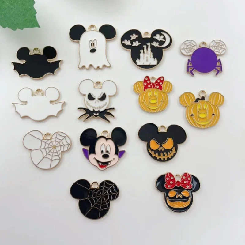 10 قطعة المينا القبر شبح اليقطين الخفافيش مصاص دماء القلعة Charms قلادة الهالوين DIY بها بنفسك صنع المجوهرات الاكسسوارات اليدوية