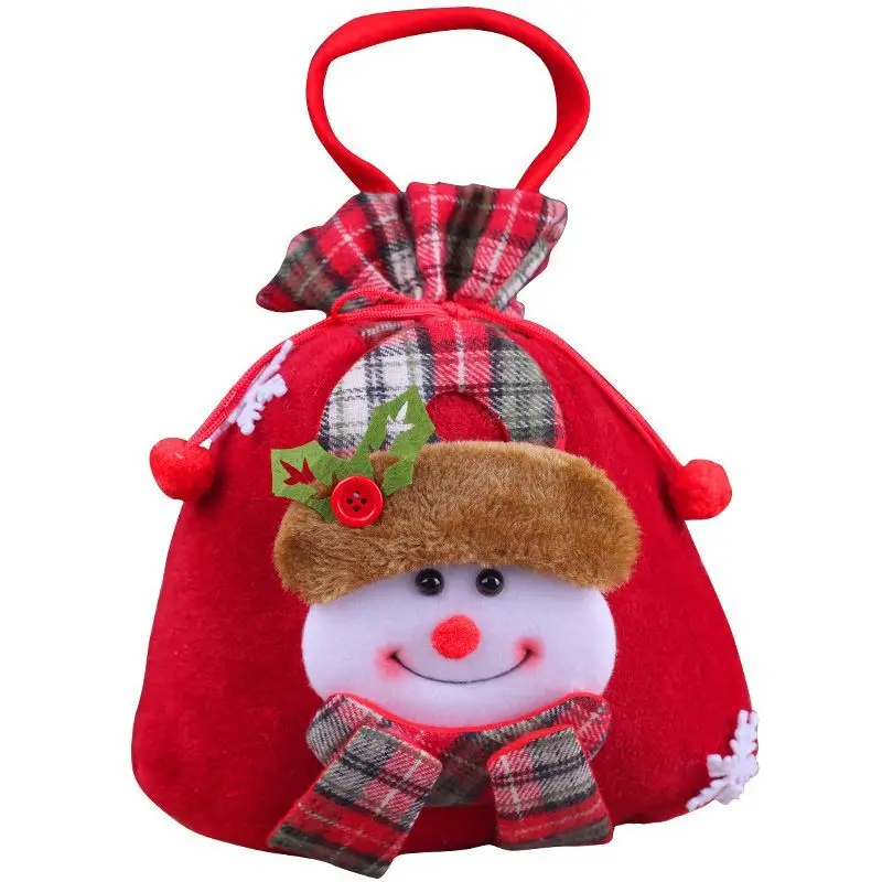 Christmas elk doll gift bag cartoon snowman candy bag creative DIY Santa Claus children begging for sugar can