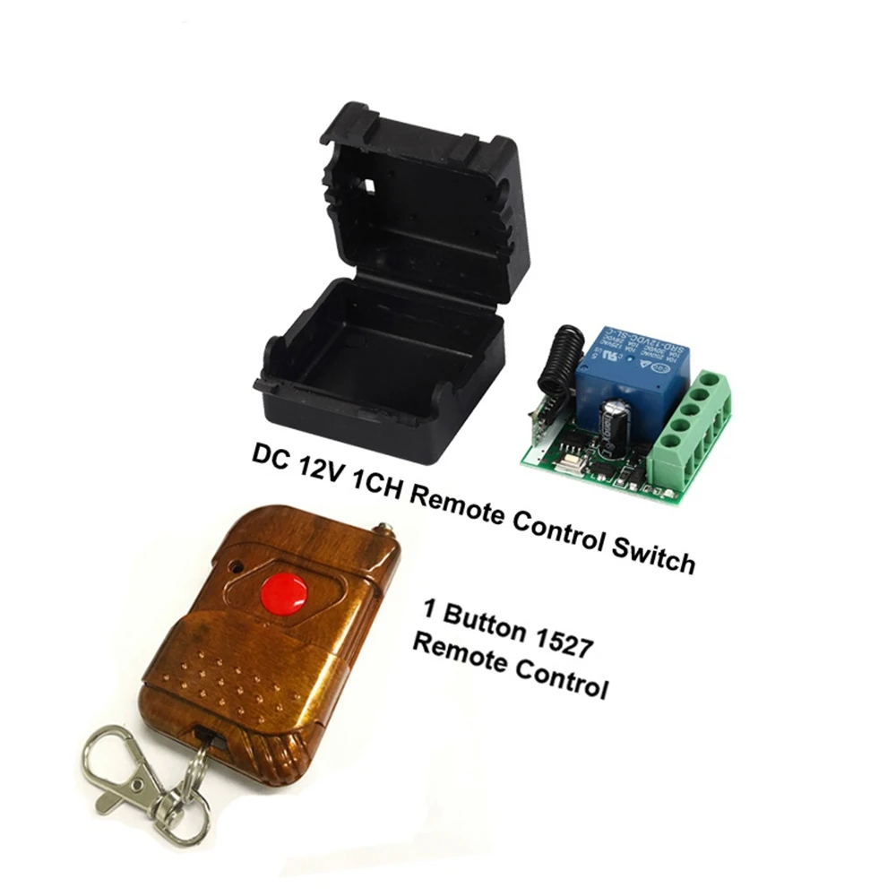 433Mhz Universal Wireless RF Remote Control Switch DC 12V 10A 1CH Relay Receiver Module and 1X433.92 Mhz Remote Controls