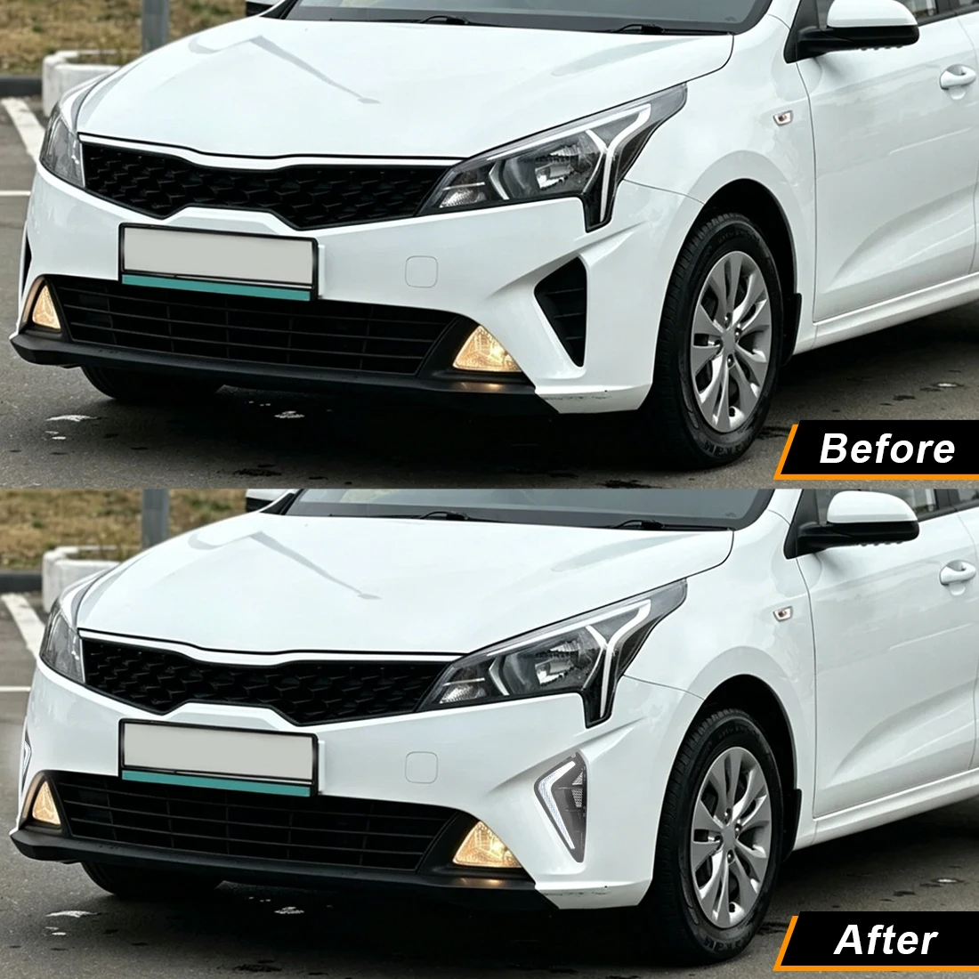 Front Bumper Daylights DRL For Kia RIO 2021 Daytime Running Light Yellow Turn Signal Lamp Driving Healight Car Accessories - view 6