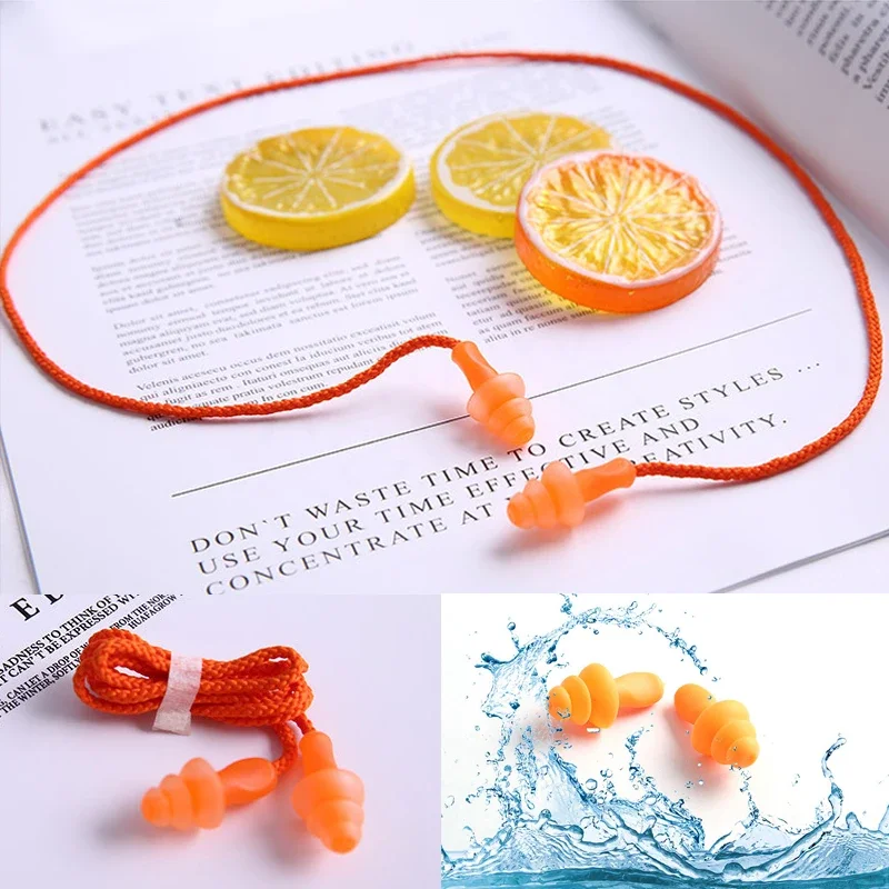 5 Pairs of Soft Anti-Noise Ear Plug Silicone Foam Tapered Earplug Waterproof Swim Diving Travel Sleep Noise Reduction Insulation