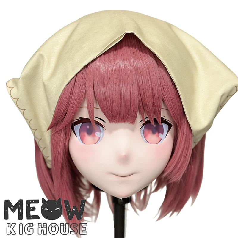 

(MEO481) Customize Handmade Full Head Lockable Crossdress Male to Female Japanese Cartoon Anime Game Character Kigurumi Mask