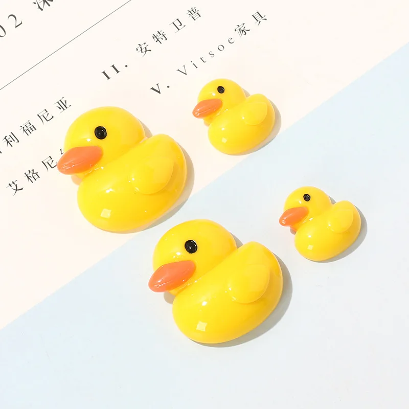 10pcs Cute Yellow Duck Flat Back Resin Cabochon Kawaii Animal Duckling Flat Back DIY Embellishment Scrapbooking Decoration