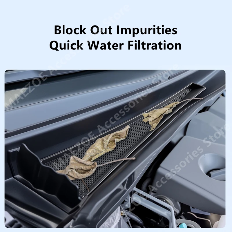 For TOYOTA SIENNA 21-26 ABS Hood Debris Screen,Front Engine Compartment Water Guide Slot Anti-blocking Strip,Front Trunk Protect