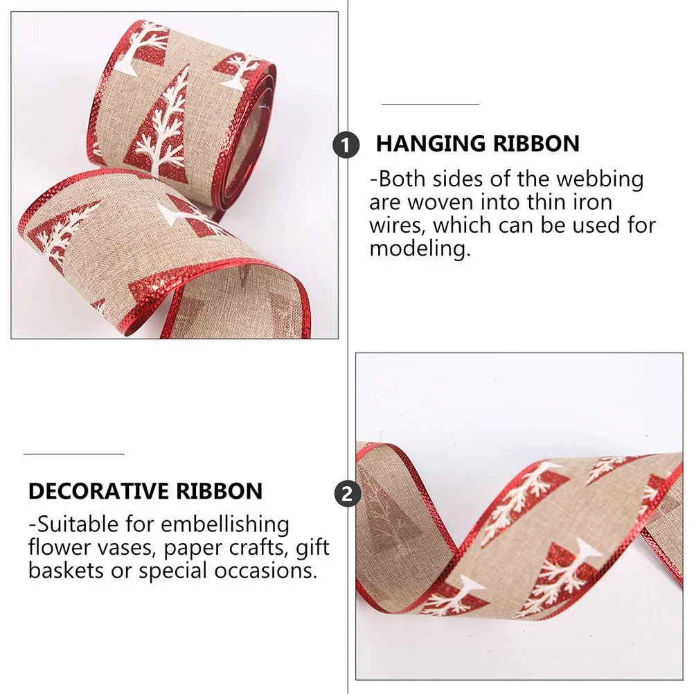 

1Pcs Design Ribbon Reusable Hanging Webbing for Flower Vases Gift Wrapping DIY Accessories Christmas-Themed