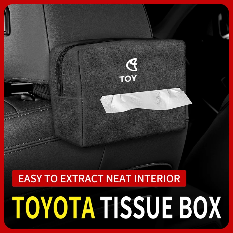 

Car Tissue Box Suede Sun Visor Seat Back Hanging Bag For Toyota Crown RAV4 Corolla Yaris Aygo Prius CHR Camry Auris