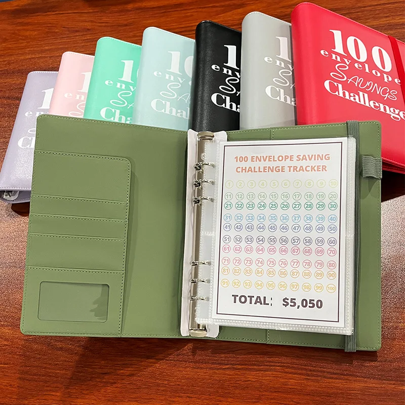 New binding 100 Envelope Challenge Binder for Couples 100 Day Challenge Handbook Savings Notebook Office stationery