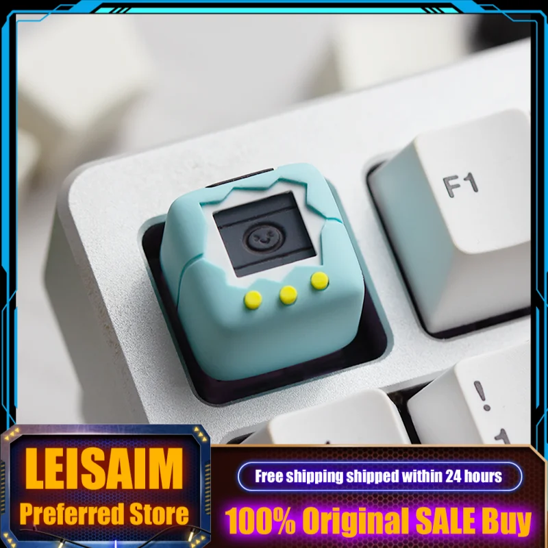Tema Seri Hewan Peliharaan Elektronik Keycap Transparan Resin Keyboard Mekanis Aksesori Keyboard Game PC Keycap Kustom ESC Hadiah