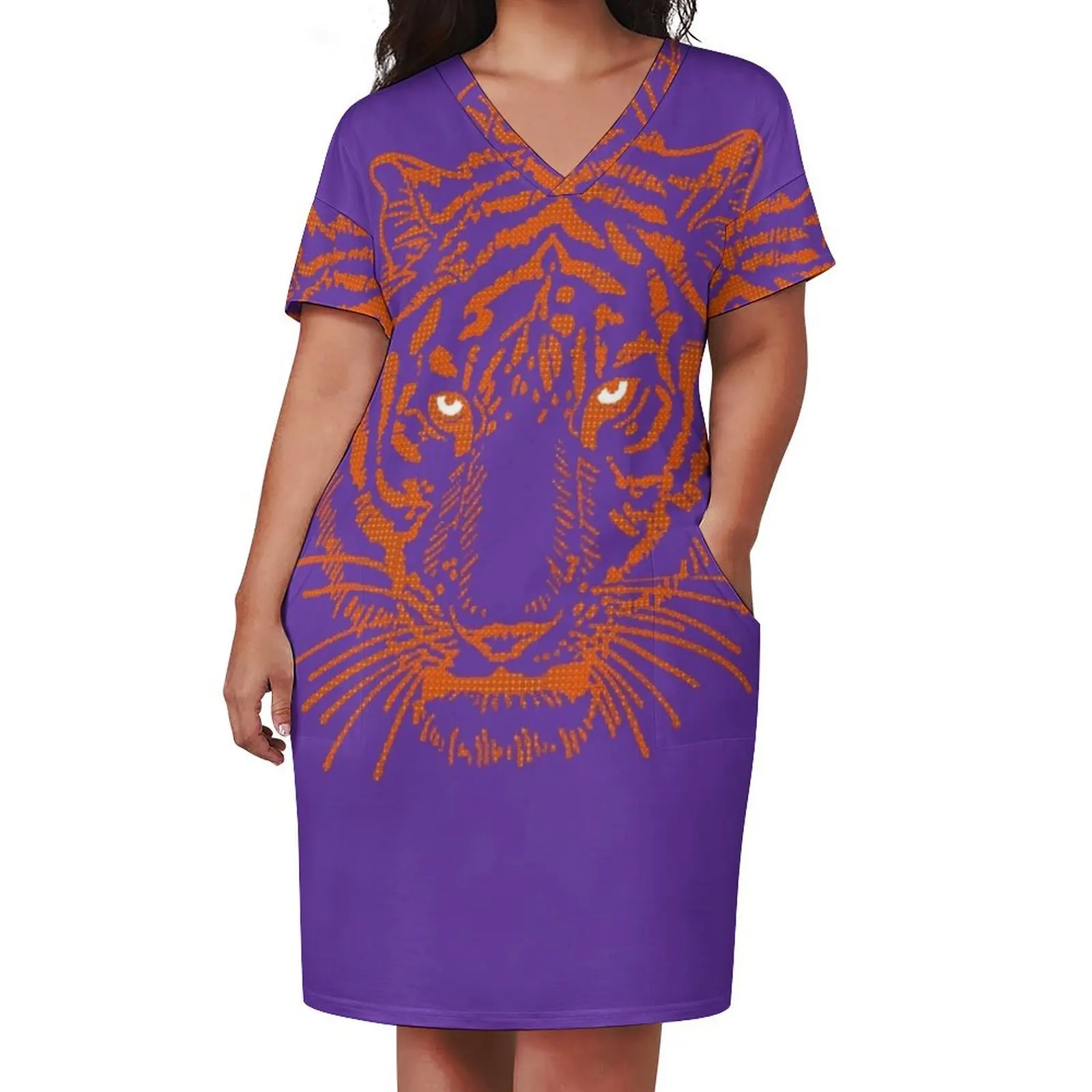 Tiger Stare Carolina Bloom Loose Pocket Dress Women's long dress purple dress dresses for women 2025 summer women's suit