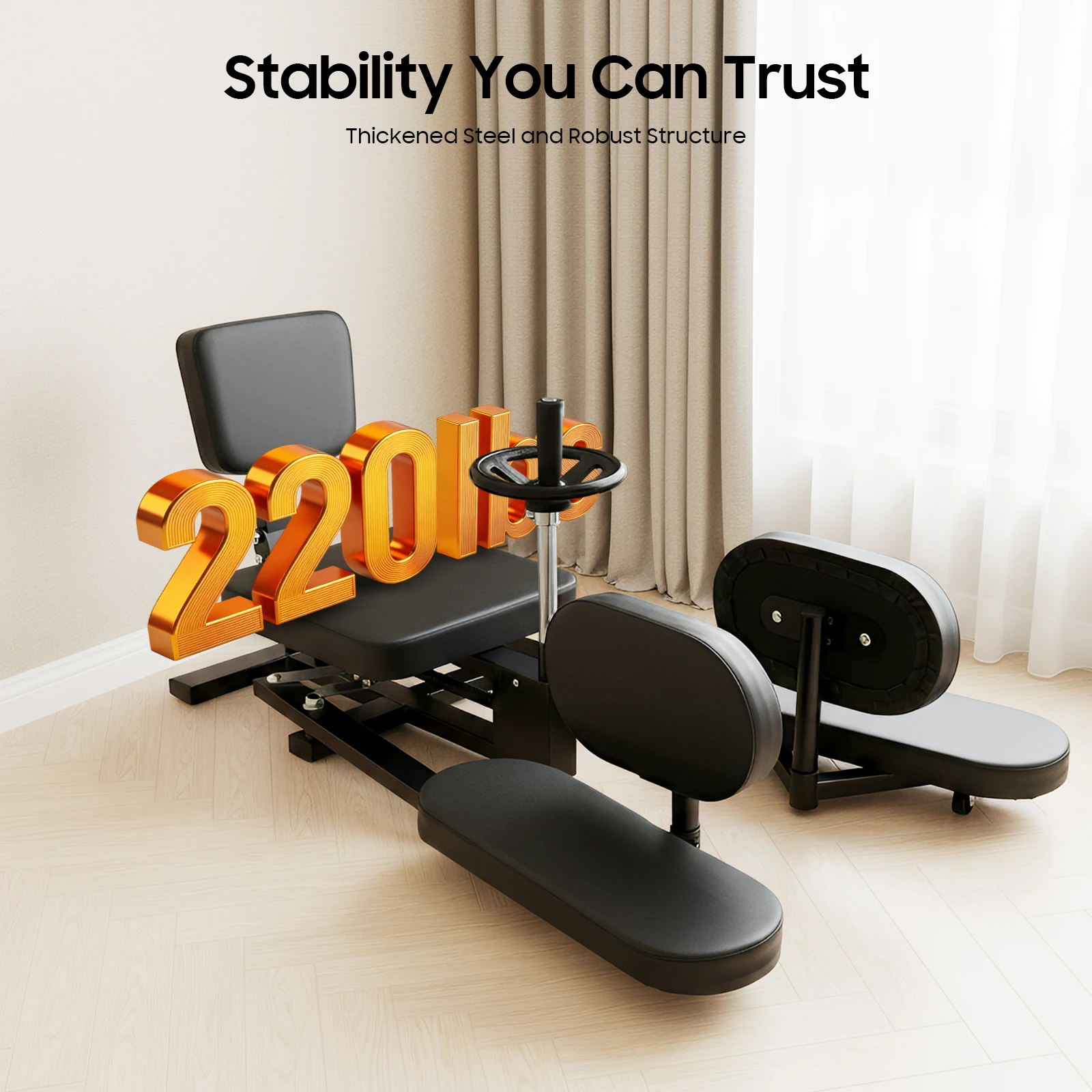 

Leg Stretcher 210° Adjustable, Black Leg Split Machine for Flexibility, Leg Stretching Trainer